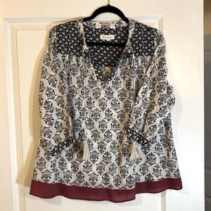 Two by Vince Caputo Cotton Boho Top, size Small